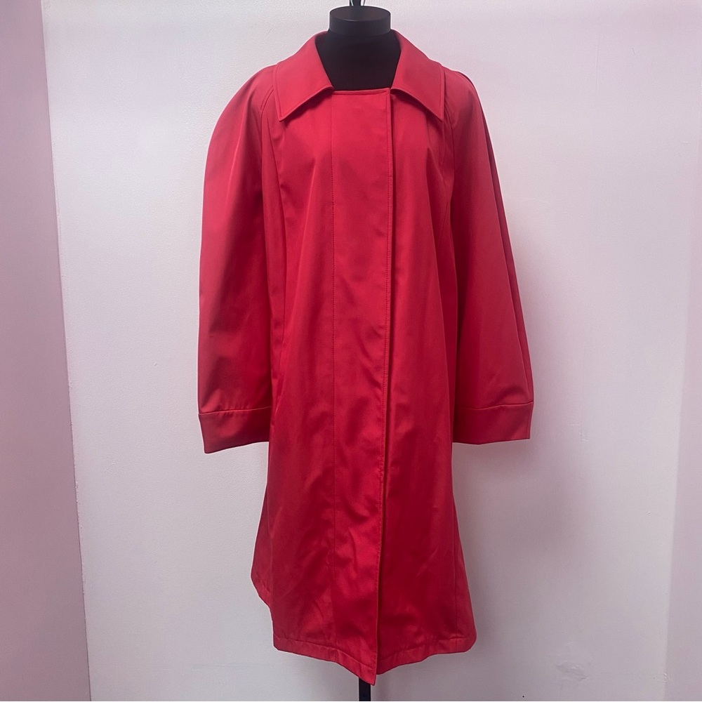NWT Ellen Tracy Raspberry Pink Trench/ Raincoat Size 22